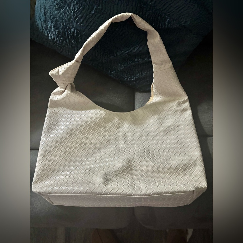 Elegant Cream Woven Tote Bag